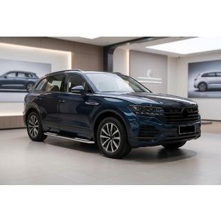 Бокові пороги Tayga V2 (2 шт., Алюміній) Volkswagen Touareg 2018- рр. фото 1