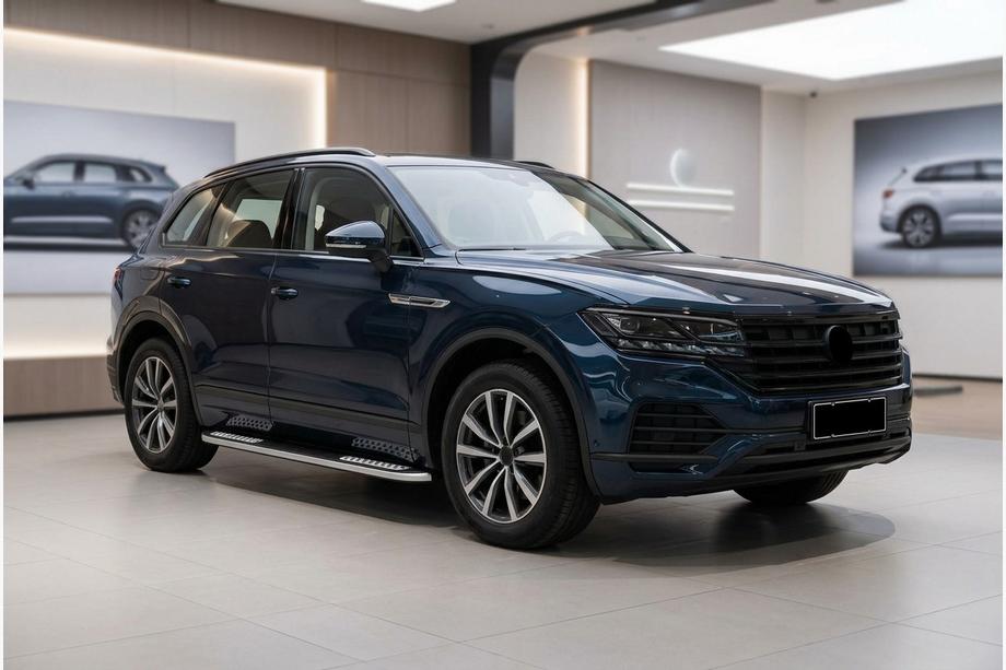 Volkswagen Touareg 2018- рр. Бокові пороги Tayga V2 (2 шт., Алюміній) Фото 1