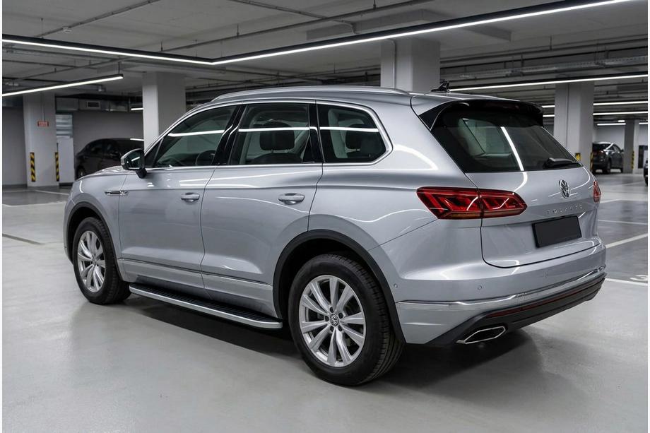 Volkswagen Touareg 2018- рр. Бокові пороги Tayga Grey (2 шт., Алюміній) Фото 1