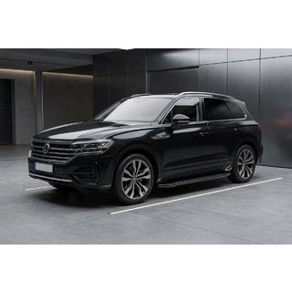 Бокові пороги Allmond Black (2 шт., Алюміній) Volkswagen Touareg 2018- рр. фото 1