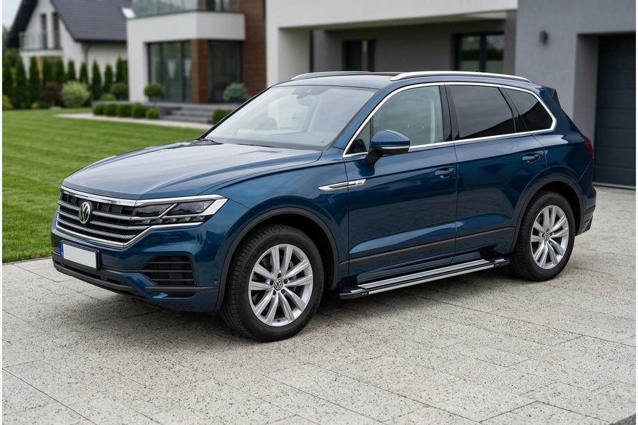 Volkswagen Touareg 2018- рр. Бокові пороги Rainbow (2 шт., Алюміній) Фото 1
