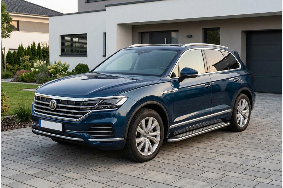 Volkswagen Touareg 2018- рр. Бокові пороги Maydos V2 (2 шт., Алюміній) Фото 1
