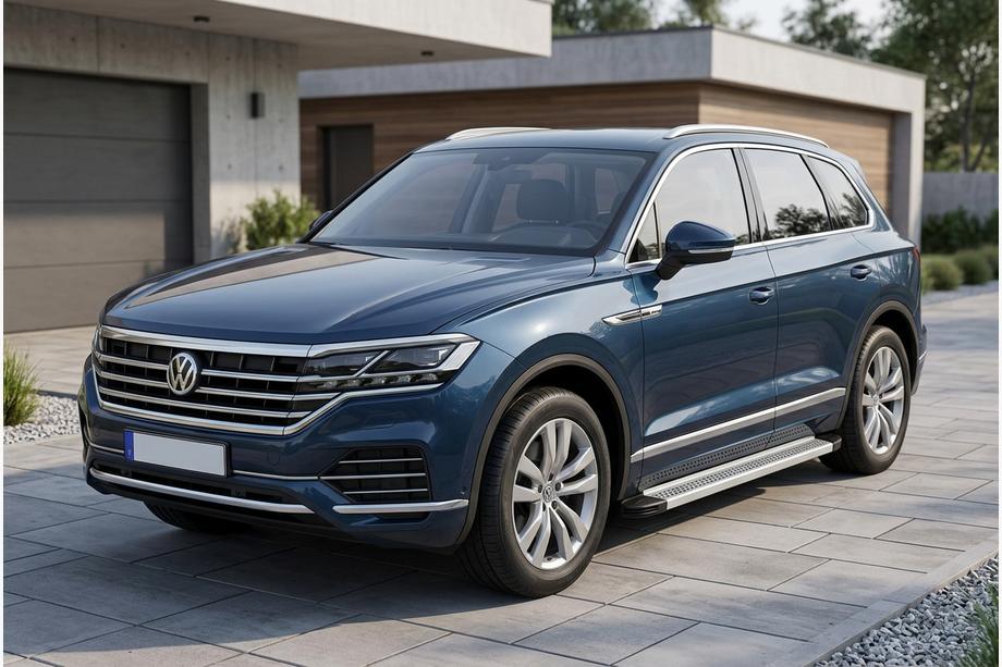 Volkswagen Touareg 2018- рр. Бокові пороги Maya V2 (2 шт., Алюміній)