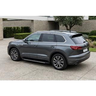 Бокові пороги Bosphorus Grey (2 шт., Алюміній) Volkswagen Touareg 2018- рр. фото 1