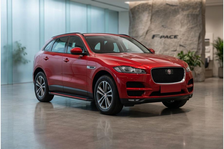 Jaguar F-PACE 2016- рр. Бокові пороги Maya Red (2 шт., Алюміній) Image