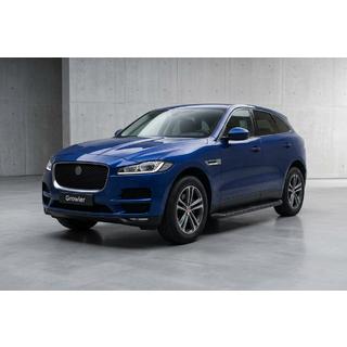 Бокові пороги Tayga Black (2 шт., Алюміній) Jaguar F-PACE 2016- рр. фото 1