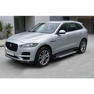 Бокові пороги Vision New Grey (2 шт., Алюміній) Jaguar F-PACE 2016- рр. фото 1