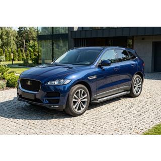 Бокові пороги Vision New Black (2 шт., Алюміній) Jaguar F-PACE 2016- рр. фото 1