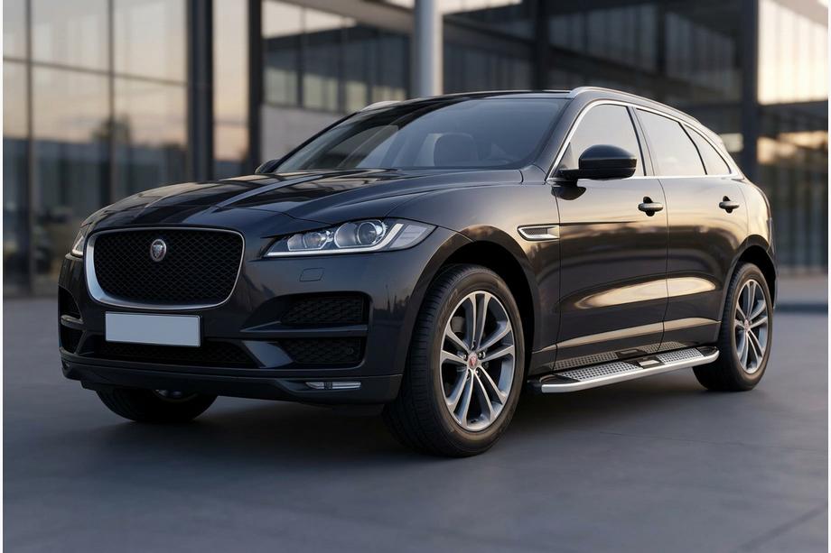 Jaguar F-PACE 2016- рр. Бокові пороги Mevsim Grey (2 шт., Алюміній) Фото 1