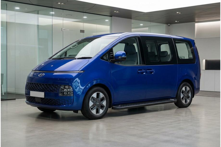 Hyundai Staria 2021- рр. Бокові пороги Allmond Black (2 шт., Алюміній)