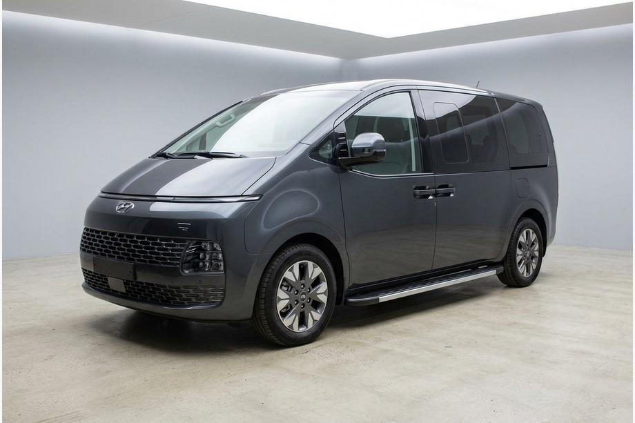 Hyundai Staria 2021- рр. Бокові пороги Duru (2 шт., Алюміній) Image