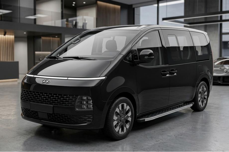 Hyundai Staria 2021- рр. Бокові пороги BlackLine (2 шт., алюміній) Фото 1