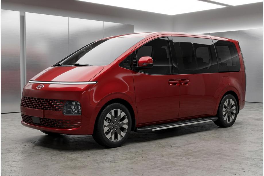 Hyundai Staria 2021- рр. Бокові пороги Bosphorus Grey (2 шт., Алюміній) Фото 1