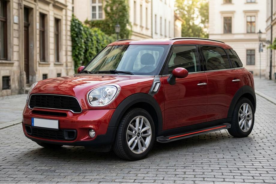 Mini Countryman R60 2010-2017 рр. Бокові пороги Maya Red (2 шт., Алюміній) Фото 1