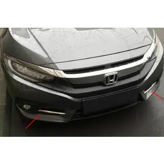 Накладки на противотуманки Carmos (2 шт., нерж) Honda Civic Sedan X 2016-2021 рр. фото 1