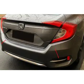Накладки на задні противотуманки (2 шт., нерж) Honda Civic Sedan X 2016-2021 рр. фото 1