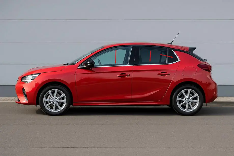 Opel Corsa F 2019- рр. Нижні молдинги стекол (6 шт, нерж)