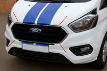 Накладки на решітку бампера 2018+ (4 шт., нерж.) фото 1