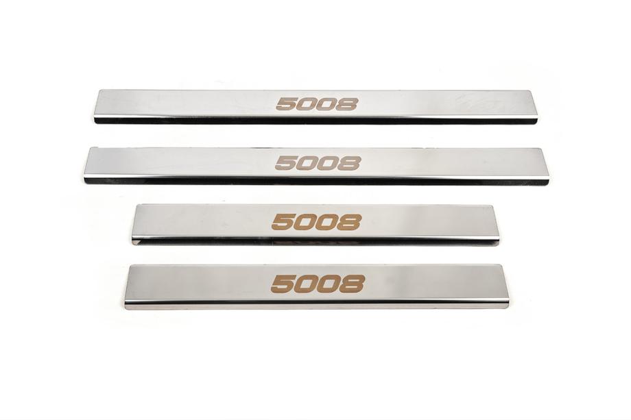 Peugeot 5008 2016-2023 рр. Накладки на пороги Carmos (4 шт, нерж) Image