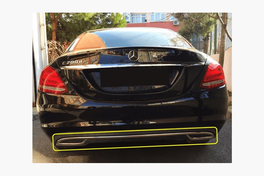 Mercedes C-class W205 2014-2021 рр. Накладка на торець бампера V2 (нерж) Фото 1