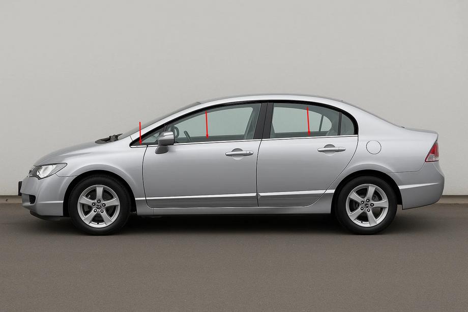 Нижня окантовка вікон (6 шт, нерж) Image